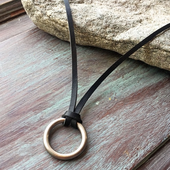 Other - Leather Ring Necklace